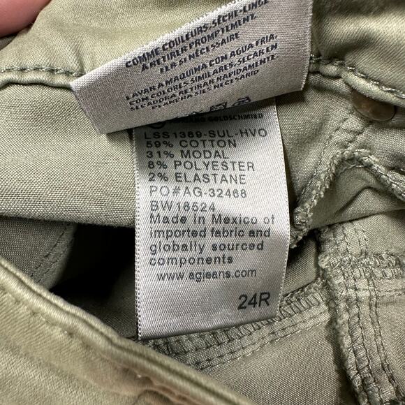 AG Adriano Goldschmied NWT The Legging Ankle Super Skinny Olive Green Size 24 - Picture 8 of 12